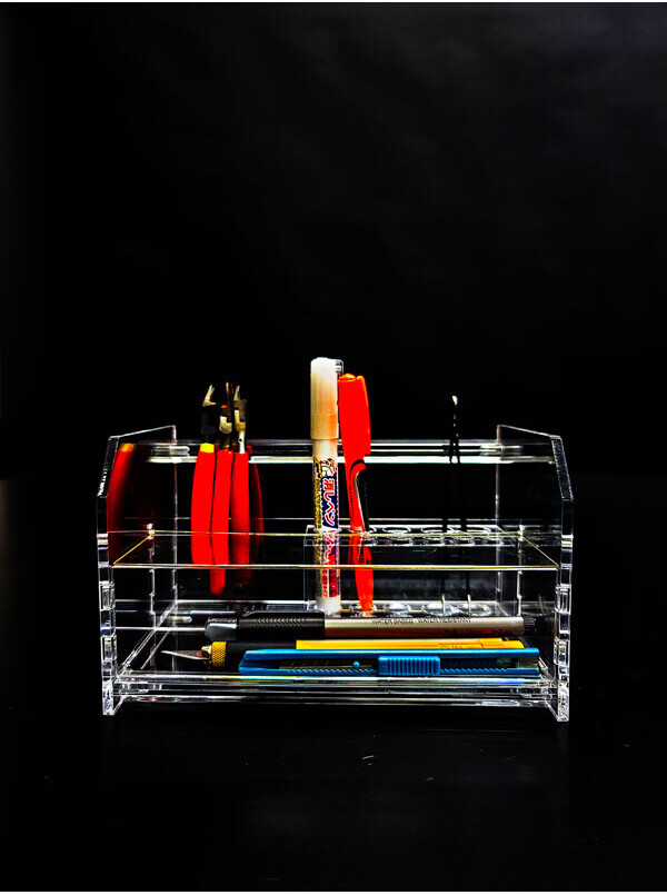 투명 아크릴 컴팩트 공구 정리함 건담 피규어 프라모델 사이즈(mm) : 370 x 160 x 120 ( 가로 x 세로 x 높이 ) - 건프라앤큐브,건큐브,케이스,장식장,
